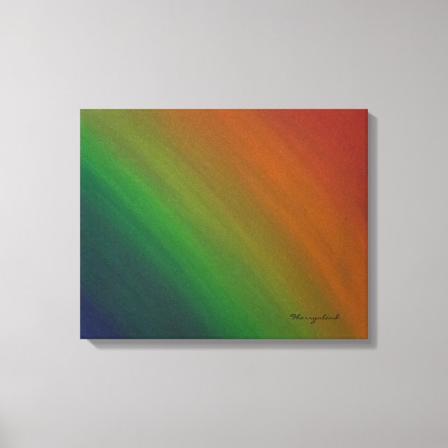 Impressão Em Tela Rainbow Ombre | Orgulho gay Abstrato de Sinalizado (Frente)