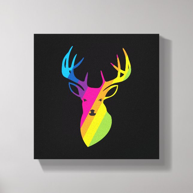 Impressão Em Tela Rainbow Reindeer (Frente)