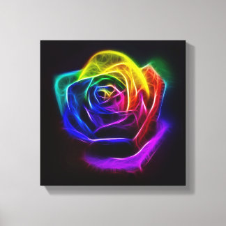 Impressão Em Tela Rainbow Rosa Fractal
