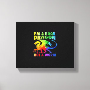 Impressão Em Tela Rainbows Eu sou um Dragão de Livro Não Um Verme LG
