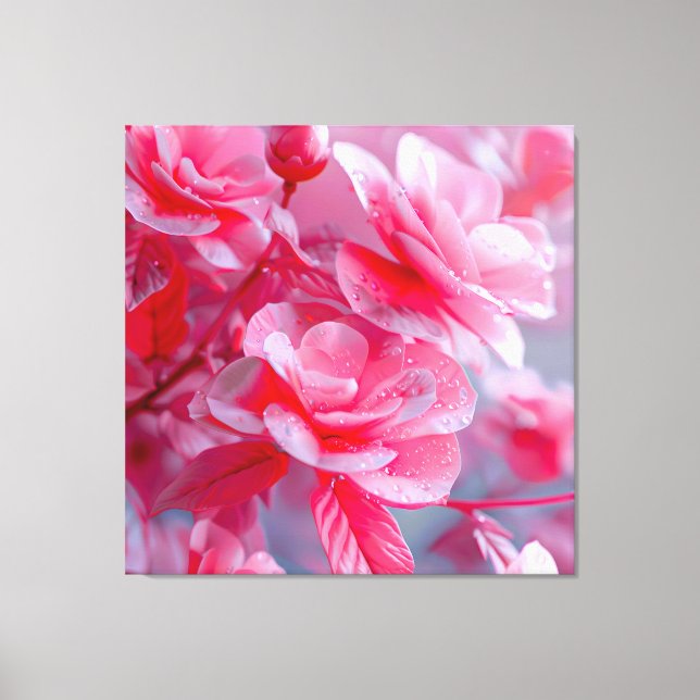 Impressão Em Tela Raindrop Blush Cor-de-Rosa (Frente)