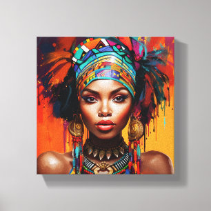 Impressão Em Tela Rainha Africana