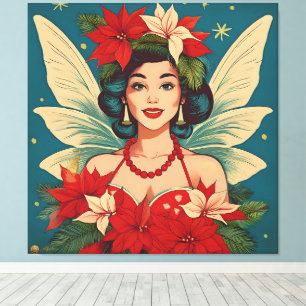 Impressão Em Tela Rainha da Beleza do Natal Tropical de Retro