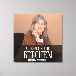 Impressão Em Tela Rainha da Cozinha Nome de Foto Editável Design
