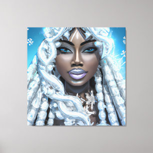 Impressão Em Tela Rainha do Gelo Melanina Menina Negra Magia Sista S