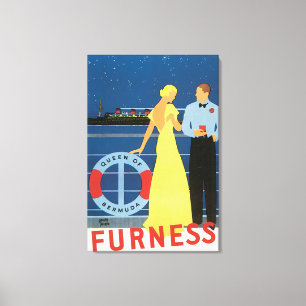 Impressão Em Tela Rainha do poster das viagens vintage de Bermuda