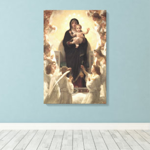 Impressão Em Tela Rainha dos Anjos Regina Angelorum por Bouguereau