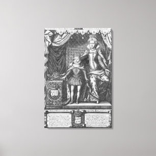Impressão Em Tela Rainha Marie de Medicis e Louis XIII como a