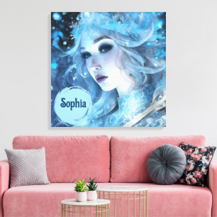 Impressão Em Tela Rainha Mística de Gelo - Fantasia de Arte de Inver