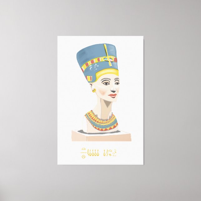 Impressão Em Tela Rainha Nefertiti e Poster retangular de Cartouche. (Frente)