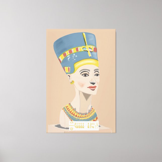 Impressão Em Tela Rainha Nefertiti e Poster retangular de Cartouche. (Frente)