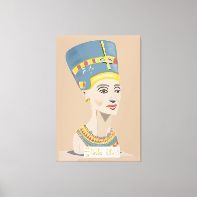 Impressão Em Tela Rainha Nefertiti e Poster retangular de Cartouche. (Frente)