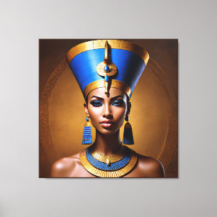 Impressão Em Tela "Rainha Nefertiti" Linda Rainha Africana