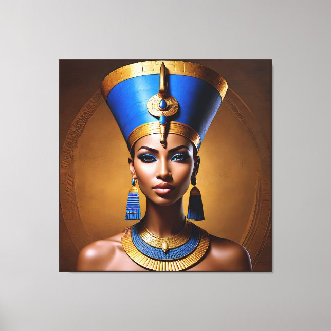 Impressão Em Tela "Rainha Nefertiti" Linda Rainha Africana (Frente)