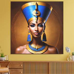 Impressão Em Tela "Rainha Nefertiti" Linda Rainha Africana