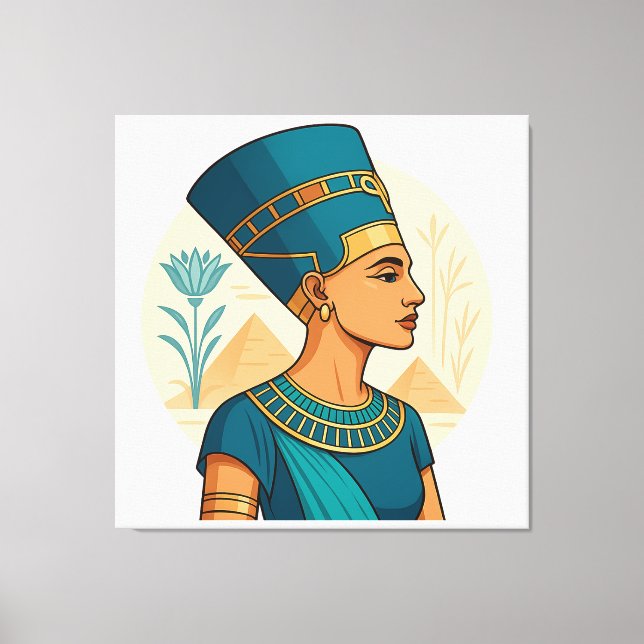 Impressão Em Tela Rainha Nefertiti - Símbolo Egípcio Elegante (Frente)
