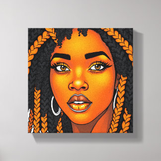 Impressão Em Tela Rainha Negra Melanina Mulheres Sista Rainhas Laran