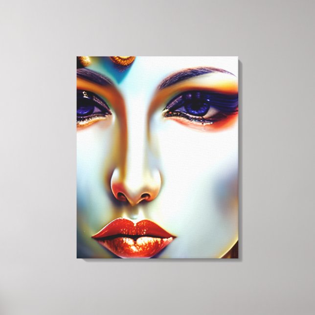 Impressão Em Tela Rainha Ouro de Beleza Mística (Frente)