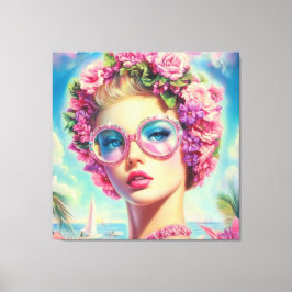 Impressão Em Tela Rainha Tropical Glamor