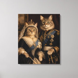 Impressão Em Tela Rainha Vitória e Gatos do Príncipe Alberto Retrato