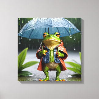 Impressão Em Tela Rainy Day Frog