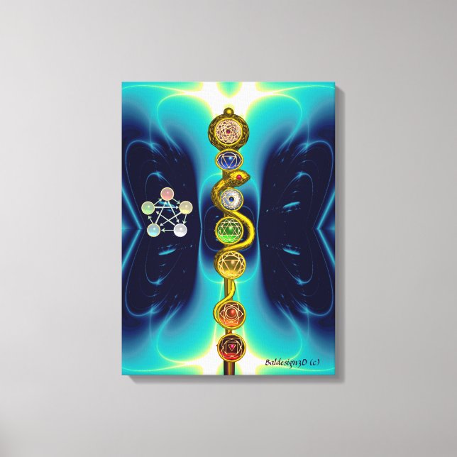 IMPRESSÃO EM TELA RAIO DE ASCLEPIUS 7 CHAKRAS,YOGA, ENERGIA ESPIRITU (Frente)