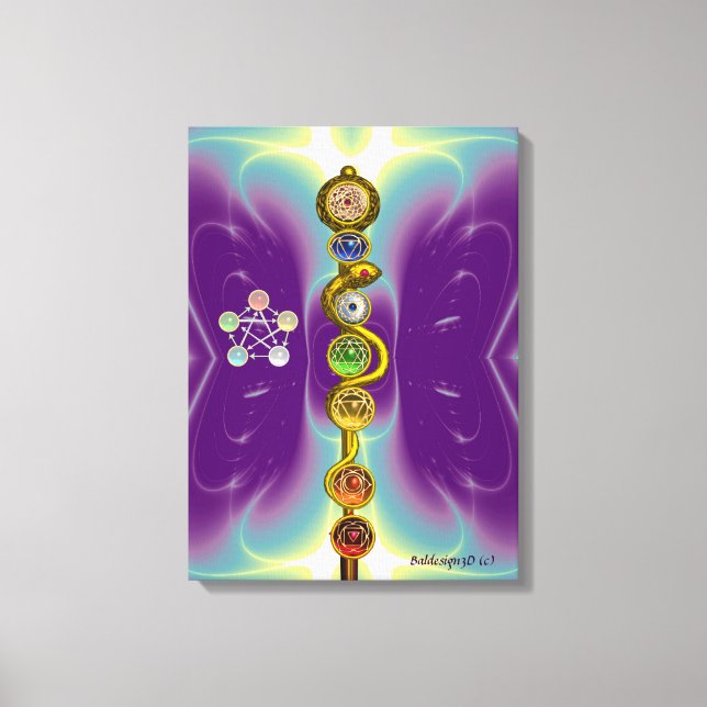 IMPRESSÃO EM TELA RAIO DE ASCLEPIUS 7 CHAKRAS,YOGA, ENERGIA ESPIRITU (Frente)
