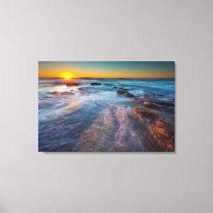 Impressão Em Tela Raios de sol iluminam o Oceano Pacífico