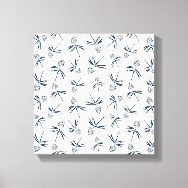 Impressão Em Tela Ramificações Azuis de Budding no creme - padrão pe (Frente)