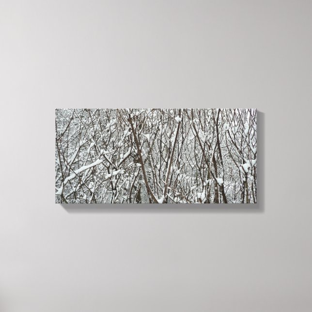 Impressão Em Tela Ramificações cobertas por neve Abstrato de inverno (Frente)