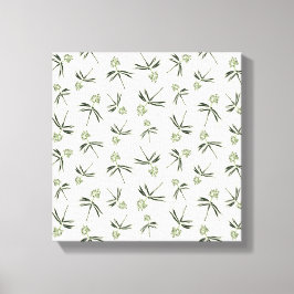 Impressão Em Tela Ramificações verdes amigáveis no creme - padrão pe