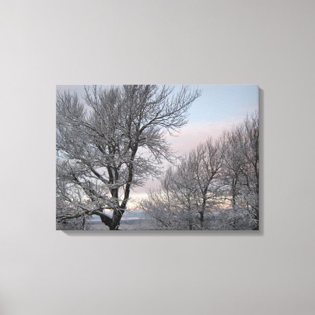 Impressão Em Tela Ramos cobertos de neve (Frente)