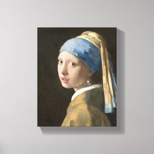 Impressão Em Tela Rapariga com pérolas e Arte Vermeer