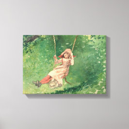 Impressão Em Tela Rapariga em um Swing (Infância Rural) (Winslow Hom