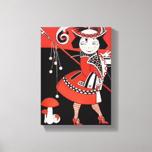 Impressão Em Tela Rapariga em Vermelho