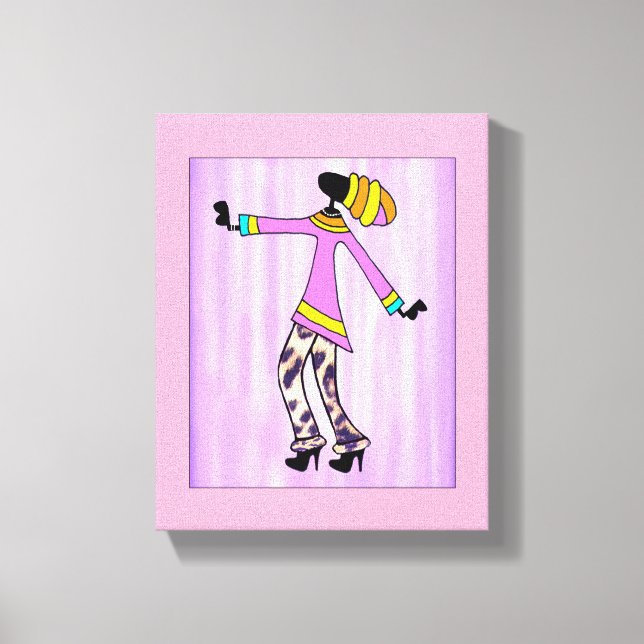 Impressão Em Tela Rapariga-Na moda de-Arte Africana (Frente)