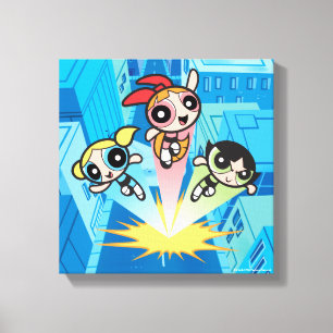 Impressão Em Tela Raparigas Powerpuff Lançam No Ar
