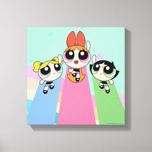 Impressão Em Tela Raparigas Powerpuff Voam Alto (Frente)