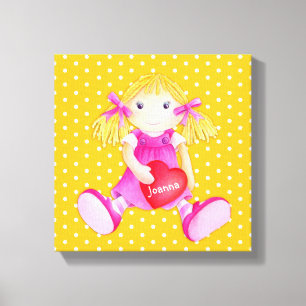 Impressão Em Tela Raparigas Rag Dols personalizadas arte infantil am