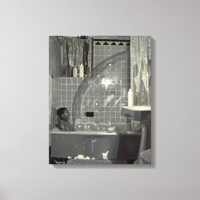 Impressão Em Tela Rapaz e a Bolha 1990 (Frente)