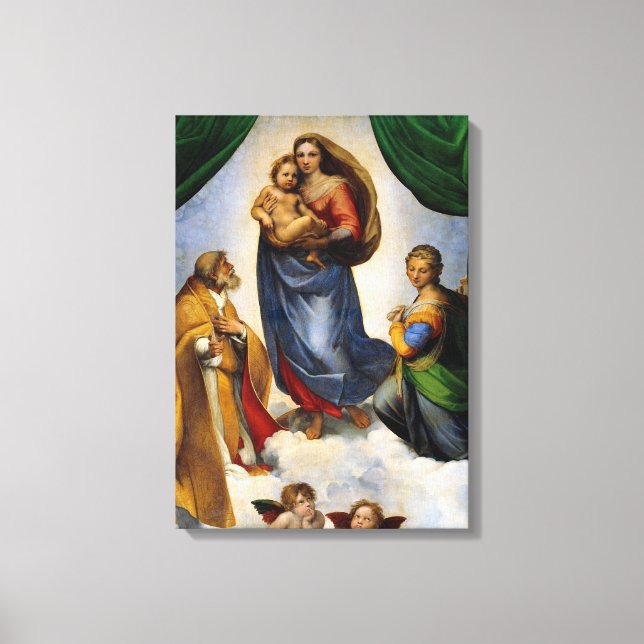 Impressão Em Tela Raphael Sistine Madonna (Frente)