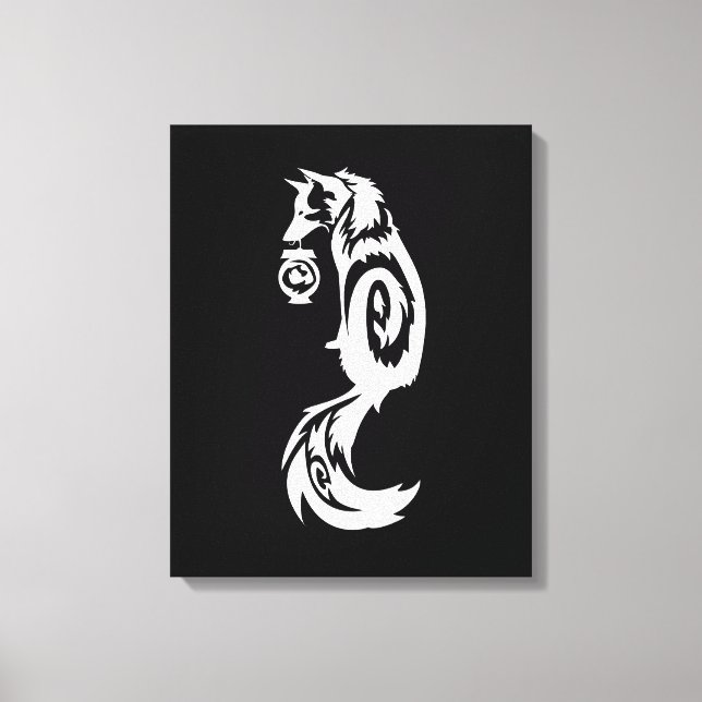 Impressão Em Tela Raposa de Kitsune Tribal com Lanterna Espiritual (Frente)
