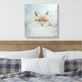 Impressão Em Tela Raposa no inverno arte de tela
