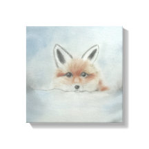 Raposa no inverno arte de tela