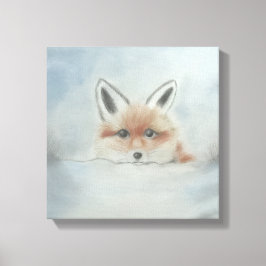 Impressão Em Tela Raposa no inverno arte de tela
