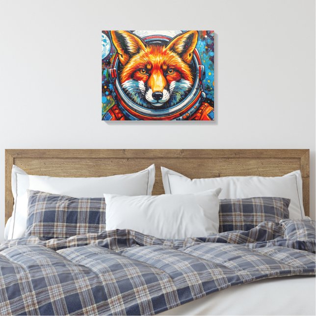 IMPRESSÃO EM TELA RAPOSAS ESPACIAIS 3 (Insitu(Quarto))