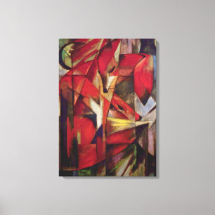 Impressão Em Tela Raposas por Franz Marc, arte abstrata do Cubism do