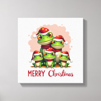 Impressão Em Tela Rãs de Natal da família (3)