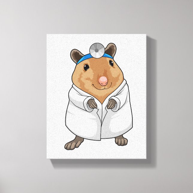 Impressão Em Tela Rat as Doctor with Doctor's coat (Frente)