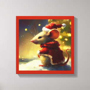 Impressão Em Tela Rato de Natal 4